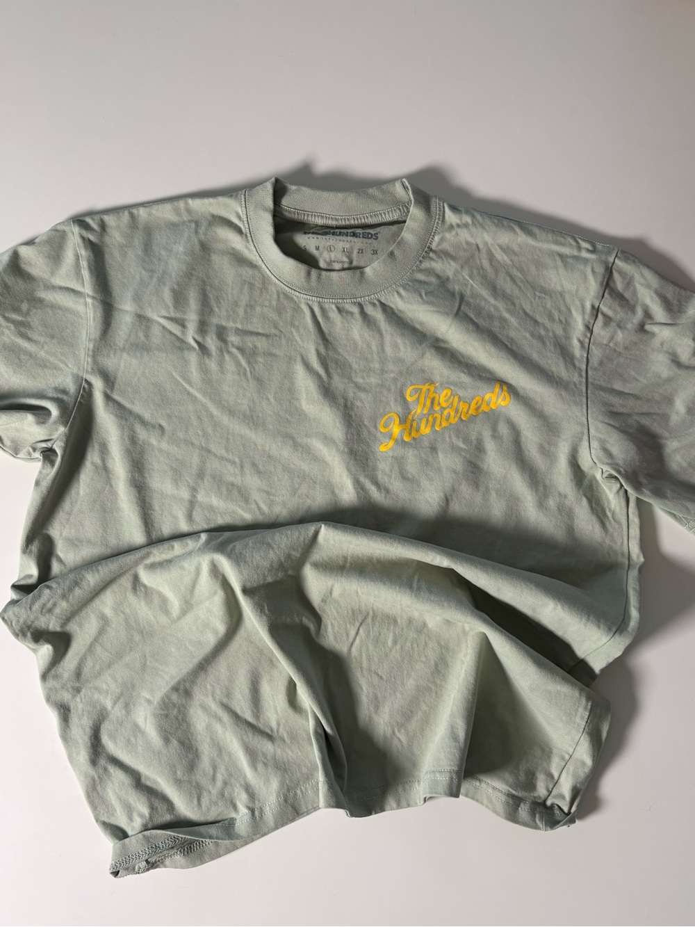 The Hundreds Sage Green Tee with Yellow Logo